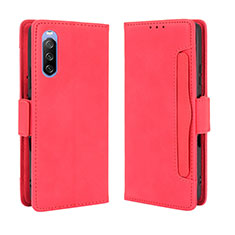 Leather Case Stands Flip Cover Holder BY3 for Sony Xperia 10 III Lite Red