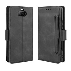 Leather Case Stands Flip Cover Holder BY3 for Sony Xperia 8 Lite Black