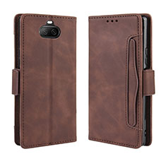 Leather Case Stands Flip Cover Holder BY3 for Sony Xperia 8 Lite Brown