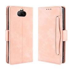 Leather Case Stands Flip Cover Holder BY3 for Sony Xperia 8 Lite Pink