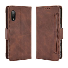 Leather Case Stands Flip Cover Holder BY3 for Sony Xperia Ace II Brown