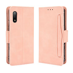 Leather Case Stands Flip Cover Holder BY3 for Sony Xperia Ace II Pink
