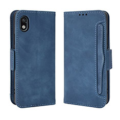 Leather Case Stands Flip Cover Holder BY3 for Sony Xperia Ace III SO-53C Blue