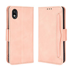 Leather Case Stands Flip Cover Holder BY3 for Sony Xperia Ace III SO-53C Pink