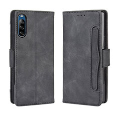 Leather Case Stands Flip Cover Holder BY3 for Sony Xperia L4 Black