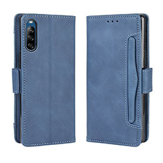 Leather Case Stands Flip Cover Holder BY3 for Sony Xperia L4 Blue