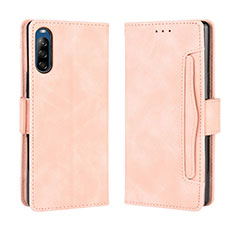 Leather Case Stands Flip Cover Holder BY3 for Sony Xperia L4 Pink