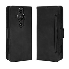 Leather Case Stands Flip Cover Holder BY3 for Sony Xperia PRO-I Black