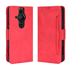 Leather Case Stands Flip Cover Holder BY3 for Sony Xperia PRO-I Red