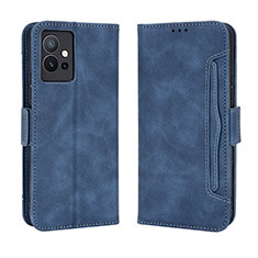 Leather Case Stands Flip Cover Holder BY3 for Vivo iQOO Z6 5G Blue