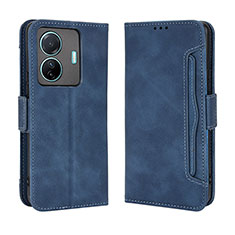 Leather Case Stands Flip Cover Holder BY3 for Vivo T1 5G Blue