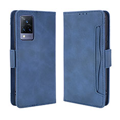 Leather Case Stands Flip Cover Holder BY3 for Vivo V21s 5G Blue