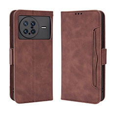 Leather Case Stands Flip Cover Holder BY3 for Vivo X Note Brown