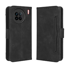 Leather Case Stands Flip Cover Holder BY3 for Vivo X90 5G Black
