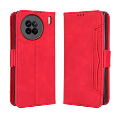 Leather Case Stands Flip Cover Holder BY3 for Vivo X90 5G Red