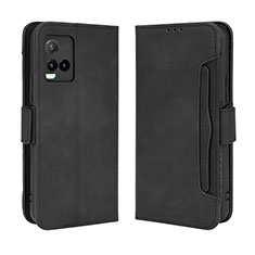 Leather Case Stands Flip Cover Holder BY3 for Vivo Y21 Black