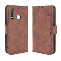 Leather Case Stands Flip Cover Holder BY3 for Vivo Y5s Brown