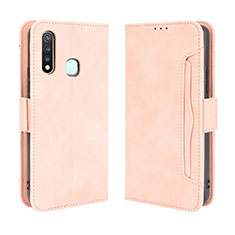 Leather Case Stands Flip Cover Holder BY3 for Vivo Y5s Pink