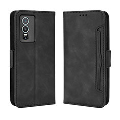 Leather Case Stands Flip Cover Holder BY3 for Vivo Y76 5G Black