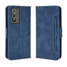 Leather Case Stands Flip Cover Holder BY3 for Vivo Y76 5G Blue