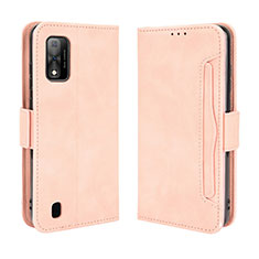 Leather Case Stands Flip Cover Holder BY3 for Wiko Ride 3 Pink