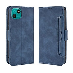 Leather Case Stands Flip Cover Holder BY3 for Wiko T10 Blue