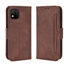 Leather Case Stands Flip Cover Holder BY3 for Wiko Y52 Brown