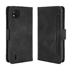 Leather Case Stands Flip Cover Holder BY3 for Wiko Y62 Black