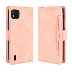 Leather Case Stands Flip Cover Holder BY3 for Wiko Y62 Pink