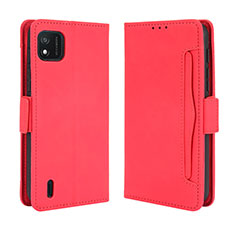 Leather Case Stands Flip Cover Holder BY3 for Wiko Y62 Red