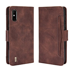 Leather Case Stands Flip Cover Holder BY3 for Wiko Y81 Brown