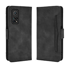 Leather Case Stands Flip Cover Holder BY3 for Xiaomi Mi 10T 5G Black