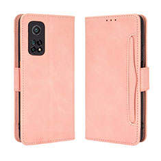 Leather Case Stands Flip Cover Holder BY3 for Xiaomi Mi 10T Pro 5G Pink