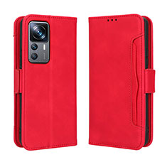 Leather Case Stands Flip Cover Holder BY3 for Xiaomi Mi 12T Pro 5G Red