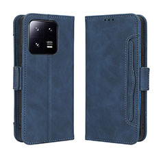 Leather Case Stands Flip Cover Holder BY3 for Xiaomi Mi 13 5G Blue