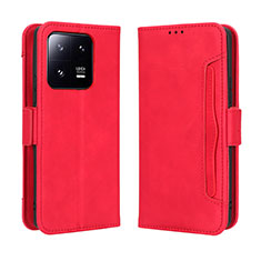 Leather Case Stands Flip Cover Holder BY3 for Xiaomi Mi 13 5G Red