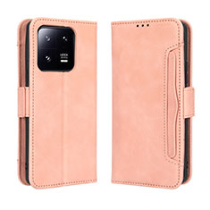 Leather Case Stands Flip Cover Holder BY3 for Xiaomi Mi 13 Pro 5G Pink