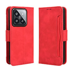 Leather Case Stands Flip Cover Holder BY3 for Xiaomi Mi 14 Pro 5G Red