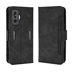 Leather Case Stands Flip Cover Holder BY3 for Xiaomi Poco F4 GT 5G Black