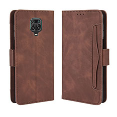 Leather Case Stands Flip Cover Holder BY3 for Xiaomi Poco M2 Pro Brown