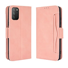 Leather Case Stands Flip Cover Holder BY3 for Xiaomi Poco M3 Pink