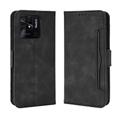 Leather Case Stands Flip Cover Holder BY3 for Xiaomi Redmi 10 Power Black