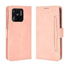 Leather Case Stands Flip Cover Holder BY3 for Xiaomi Redmi 10 Power Pink