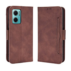 Leather Case Stands Flip Cover Holder BY3 for Xiaomi Redmi 10 Prime Plus 5G Brown
