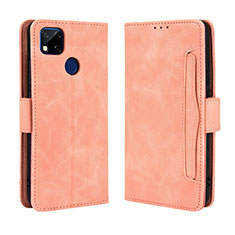 Leather Case Stands Flip Cover Holder BY3 for Xiaomi Redmi 10A 4G Pink