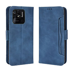 Leather Case Stands Flip Cover Holder BY3 for Xiaomi Redmi 10C 4G Blue