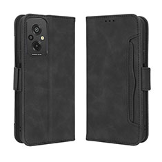 Leather Case Stands Flip Cover Holder BY3 for Xiaomi Redmi 11 Prime 4G Black