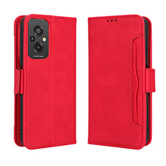 Leather Case Stands Flip Cover Holder BY3 for Xiaomi Redmi 11 Prime 4G Red