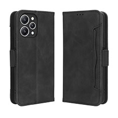 Leather Case Stands Flip Cover Holder BY3 for Xiaomi Redmi 12 4G Black