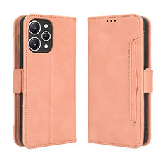 Leather Case Stands Flip Cover Holder BY3 for Xiaomi Redmi 12 4G Pink